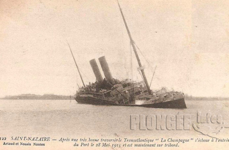 Chaque jour, une épave : 28 mai 1915, La Champagne, le paquebot malchanceux, coulait à Saint-Nazaire