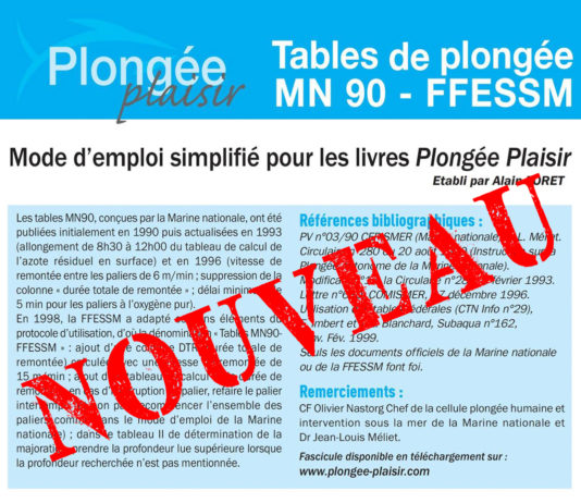 1er juin 2018 : Mode d’emploi simplifié des tables de plongée