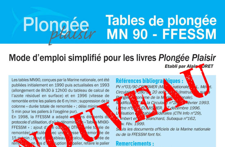 1er juin 2018 : Mode d’emploi simplifié des tables de plongée
