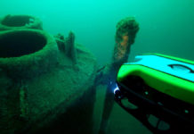 Le ROV de chez “OIS” à l’essai sur l’épave du U-171