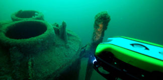 Le ROV de chez “OIS” à l’essai sur l’épave du U-171